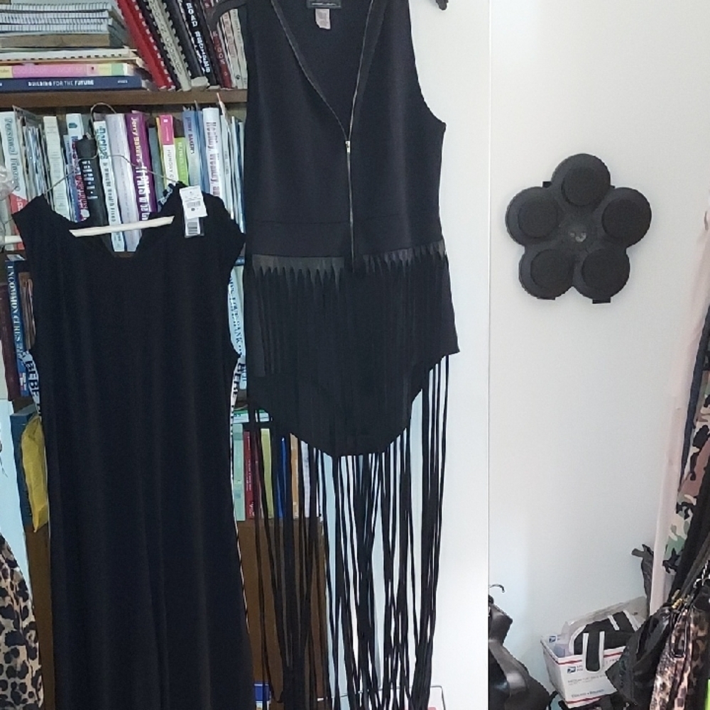Black Asymmetrical V-Neck  Bodysuit Dress Top